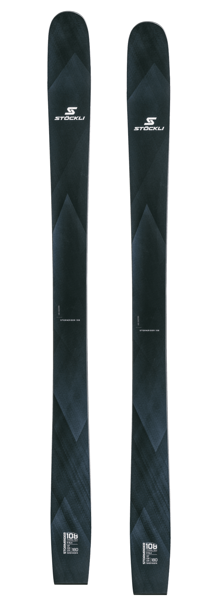 Stöckli Stormrider 108 板面 · 招牌 chevron 涂装